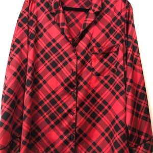 Victoria's Secret Red and Black Plaid Shirt